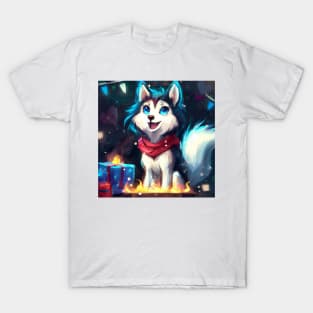 Cute Husky Drawing T-Shirt